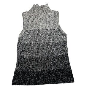 Ann Taylor Black and Cream Knit Sweater